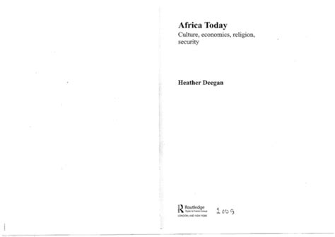 (PDF) Africa Today Culture, economics, religion, security Heather ...