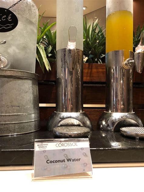 Coconut Water dispenser at hotel buffet of Constance Ephelia Resort in ...