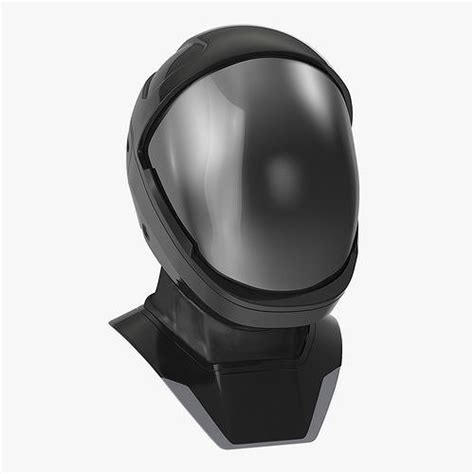 Sci-Fi Space Helmet Black 3D model | CGTrader