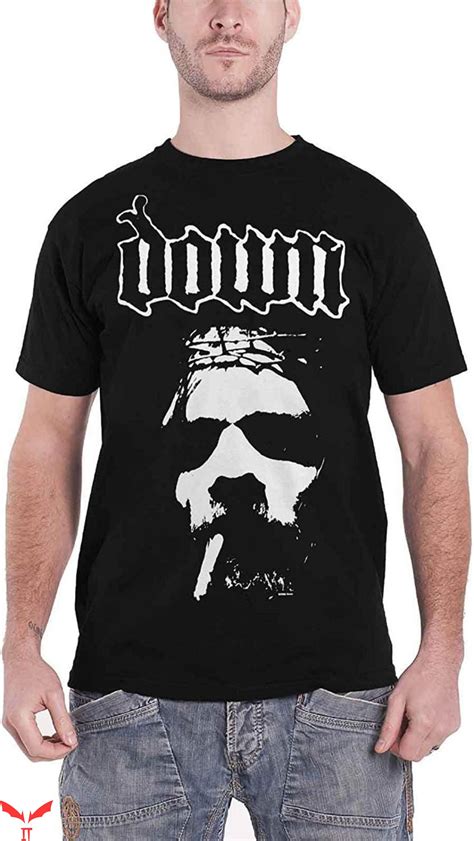 Down Band T-Shirt Down Smoking Jesus Face Band Logo Tee