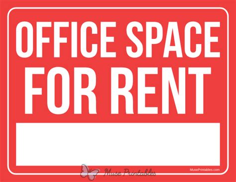 Printable Office Space For Rent Sign