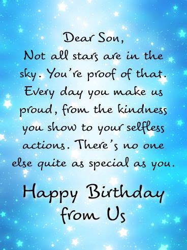 No One Else as Special as You - Happy Birthday Card for Son from Parents | Birthday & Greeting ...