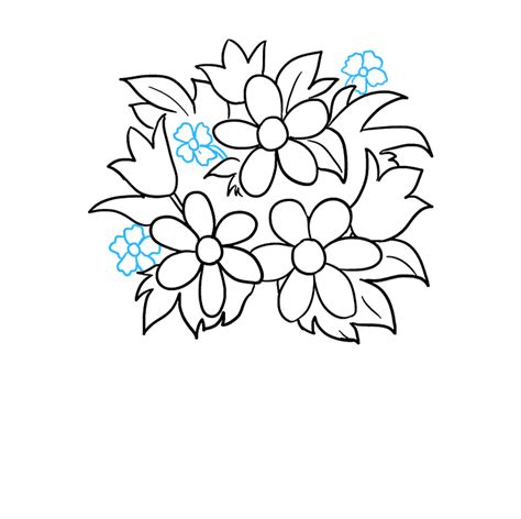 Easy Simple Flower Bouquet Drawing - diariosdeumapostcrosser