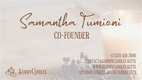 hand made Candle business card template Card Design Template — Customize it in Kittl