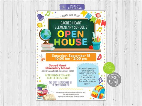 School Open House Flyer Open House Invite Printable PTA PTO - Etsy