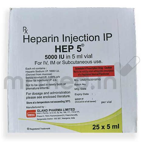 Buy Heparin 5000Iu Injection Online: Uses, Price, Dosage, Instructions ...