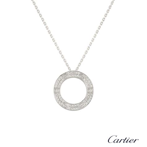 Cartier White Gold Diamond Love Pendant | Rich Diamonds