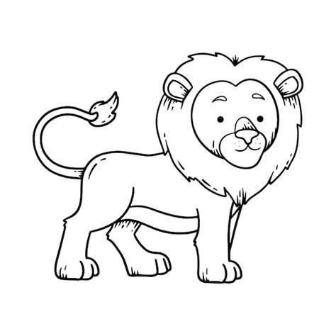 Free Vector | Hand drawn lion outline illustration