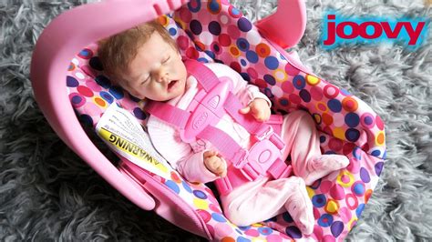 Pink Joovy Toy Car Seat Unboxing with Reborn Baby Doll Twin A Olivia - YouTube