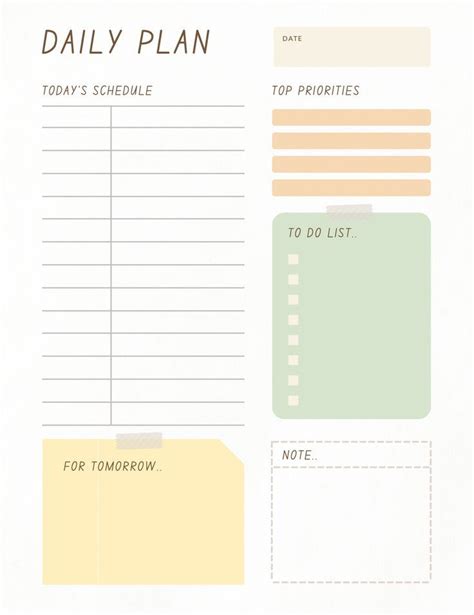 Minimal Daily To Do List Printable, Daily Planner for Work/Home, Daily Schedule, Printable ...