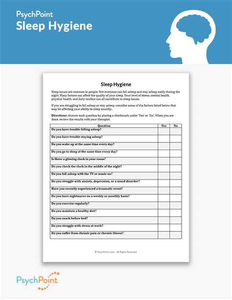 Sleep Hygiene Worksheet – NBKomputer