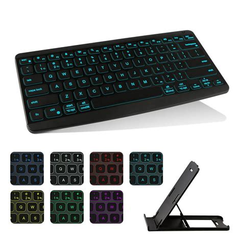 Ultra Slim Backlit Wireless Keyboard Bluetooth Keyboard, Support up to 3 Devices,Universal ...