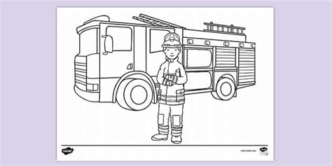 FREE! - Fire Truck Colouring Page to Print | Colouring Sheets