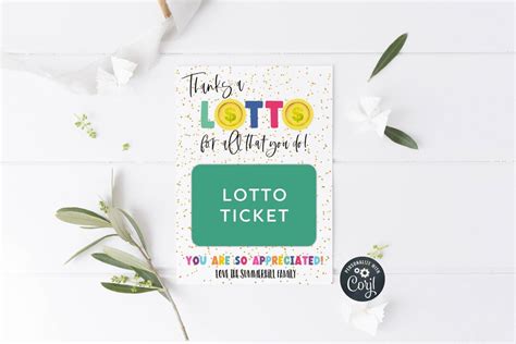 Lotto Gift Card Holder Template Printable Lottery Ticket - Etsy