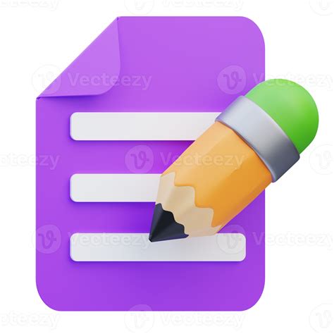 3d render illustration of write icon, office material 21095634 PNG