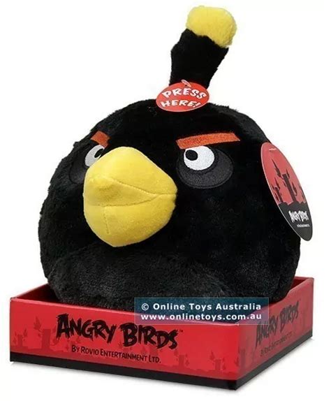 Angry Birds - 20cm Deluxe Plush with Sound - Black Bird - Online Toys Australia