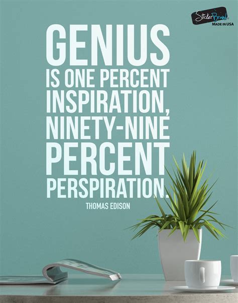 Thomas Edison Quote: Genius is One Percent Inspiration | Etsy