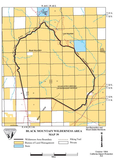 Map of Black Mountain Wilderness