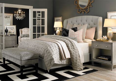 HGTV Home Custom Upholstered Paris Arched Winged Bed by Bassett ...