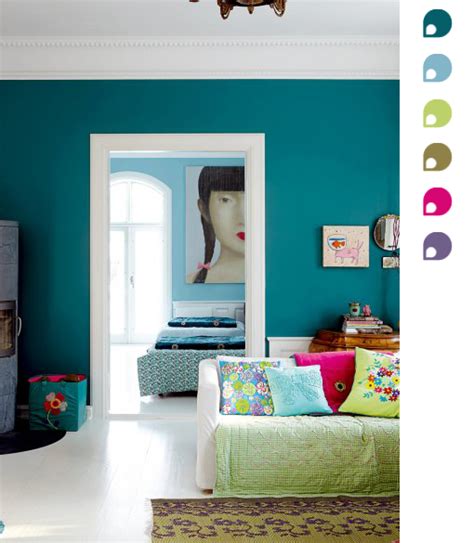 Beautiful | Teal walls, Home decor, Bright furniture