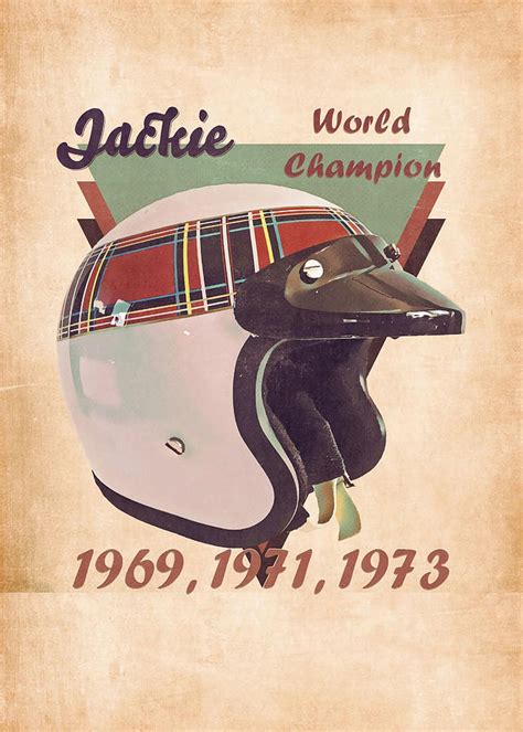 Jackie Stewart helmet Poster Abraham Szomor Tapestry - Textile by Hannah Finley - Fine Art America