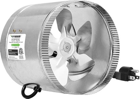 Vivosun Ventilateur de conduit, faible bruit et câble d'alimentation à la terre extra long de 14 ...