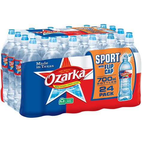 Ozarka Natural Spring Water 24-700mL Sport Bottles with Flip Cap ...