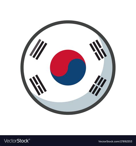 Isolated south korea flag icon block design Vector Image