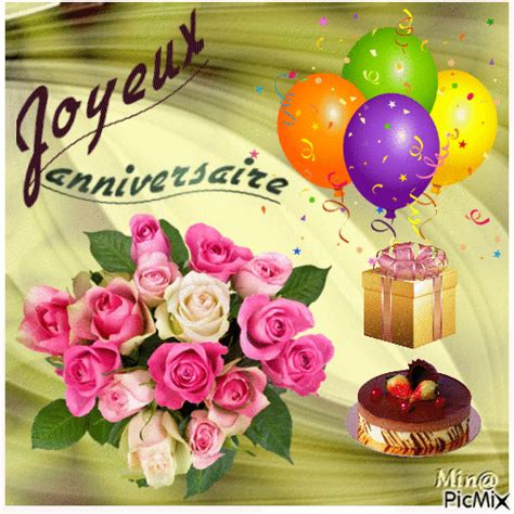 joyeux anniversaire - GIF animé gratuit - PicMix