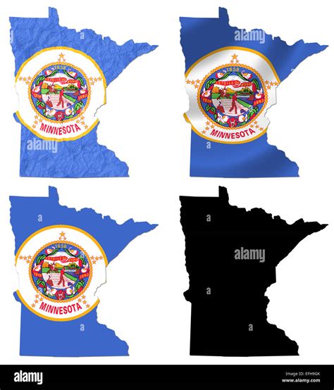 US Minnesota state flag over map collage Stock Photo - Alamy