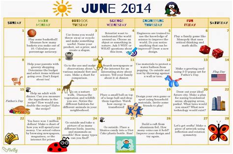 STEM Summer Activity Calendar: Fun with Math, Science, and Engineering!