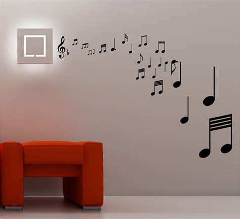 STUNNING MUSICAL NOTES wall art quote sticker vinyl MUSIC LOUNGE ...