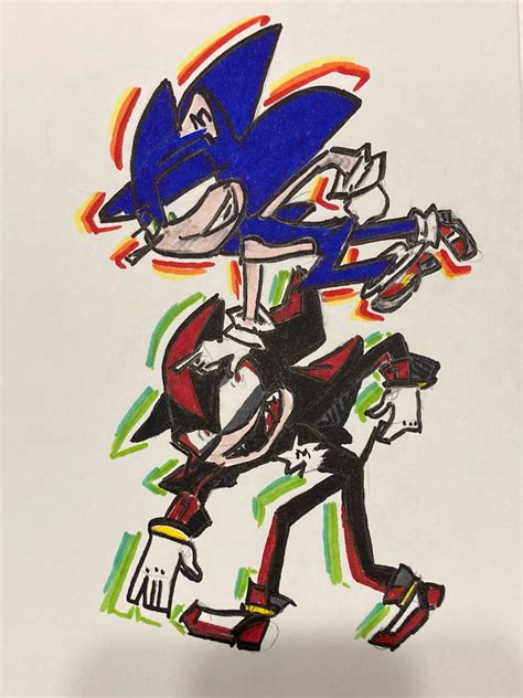 Sonic messing around with Shadow by Shadowkitty926 on DeviantArt