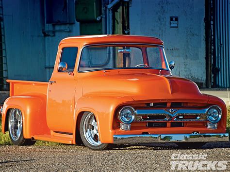 1956, Ford, F 100, Custom, Retro, Hot, Rod, Rods, Pickup, F100 ...