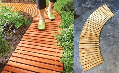 You Can Get A Roll-Out Wooden Walkway That Will Set Up A Backyard Path In Seconds