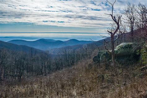 Winter View of the Blue Ridge Mountains Stock Image - Image of meadows ...