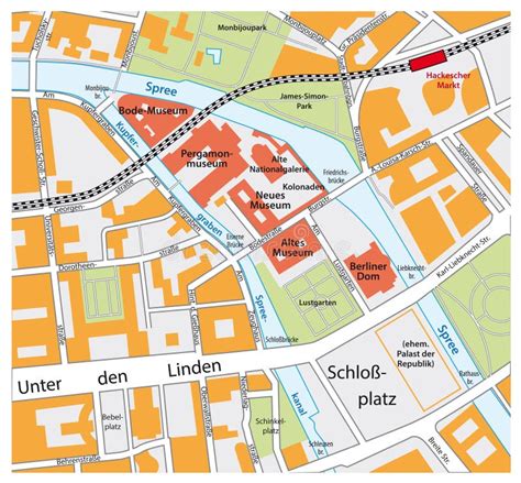 Map of the Berlin Museum Island Stock Vector - Illustration of germany, bode: 48125743