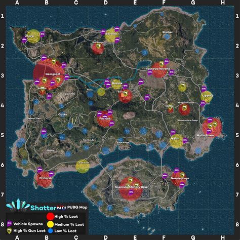 My own created map with loot/vehicle locations (ShatterNL's PUBG map) : PUBATTLEGROUNDS