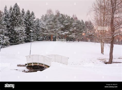 Beautiful winter snow landscape in Finland Stock Photo - Alamy