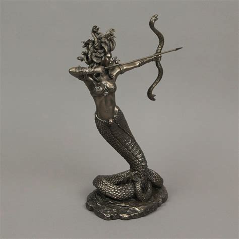 Veronese Design Bronze Finish Greek Gorgon Medusa with Double Snake Bow ...