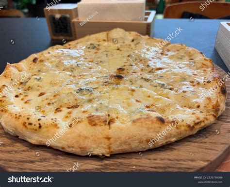 Closeup Cheese Pizza Four Types Cheese Stock Photo 2220730089 ...