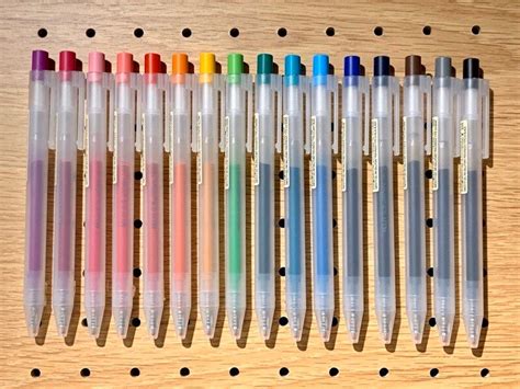 Authentic Muji Retractable Gel Ink Clip Pens 16 colors Real | Etsy