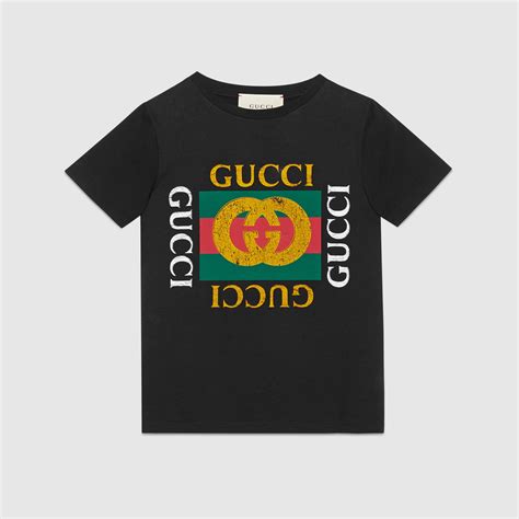 Children's cotton T-shirt with Gucci vintage logo - Gucci Girls ...