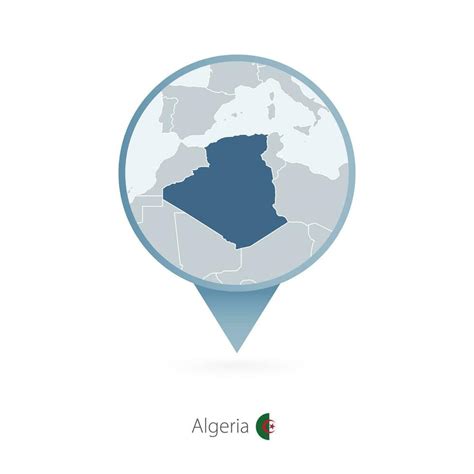 Map pin with detailed map of Algeria and neighboring countries. 34323270 Vector Art at Vecteezy