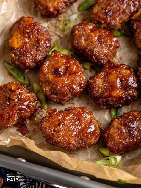 Air Fryer Honey BBQ Chicken Nuggets | Slimming Eats