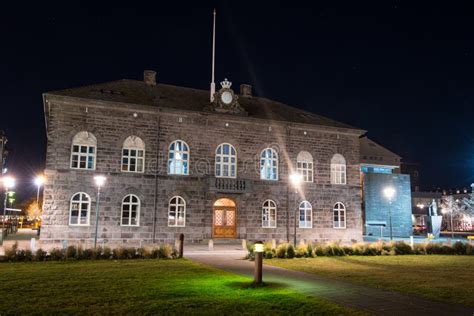 The Parliament Building in Reykjavik in Iceland Stock Photo - Image of ...