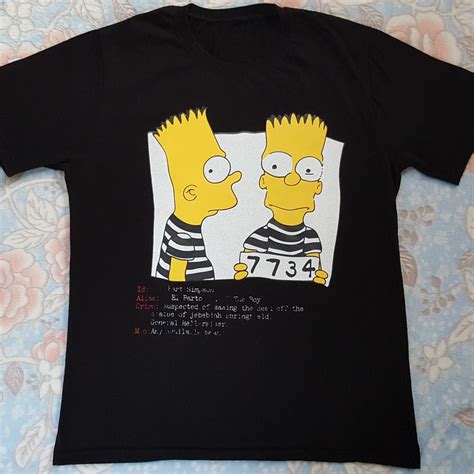 BART SIMPSON MUGSHOT T-SHIRT, Men's Fashion, Tops & Sets, Tshirts ...