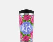 Items similar to Monogrammed Stainless Steel Travel Mug, Personalized ...