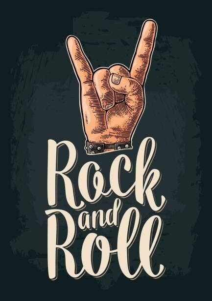 Wall Art Print | Rock and Roll sign. Vector black, DenPotisev | Europosters