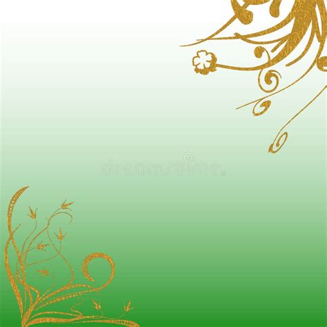 Shaded Green Background Gold Patterns Stock Illustration - Illustration ...